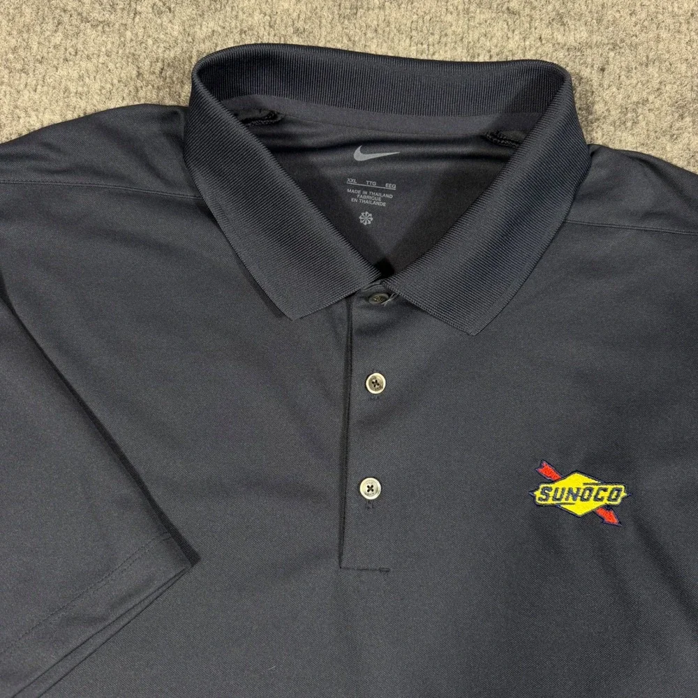 Nike Golf Polo Sunoco Logo Mens XXL Navy Blue Polyester Short Sleeve NWT